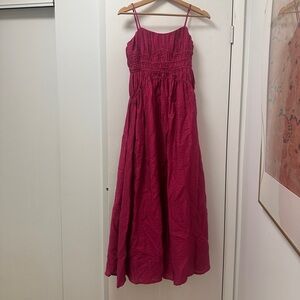 AQUA Ruched Midi Dress